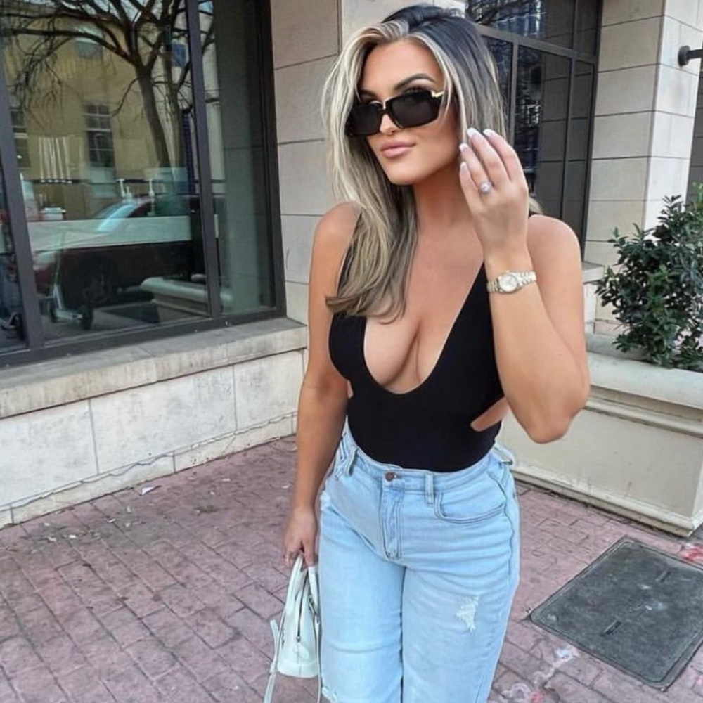 Black cut out bodysuit
